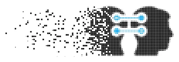 Dual Heads Schnittstelle Verbindung zerstört Pixel-Symbol — Stockvektor