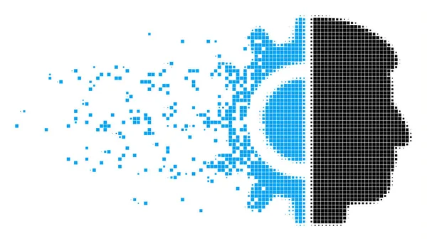 Icono de píxel fracturado robótica Android — Archivo Imágenes Vectoriales