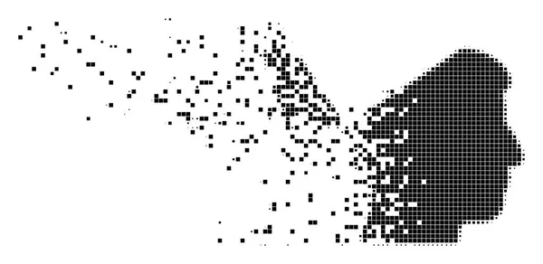 Icono de píxel de mente abierta desapareciendo — Archivo Imágenes Vectoriales