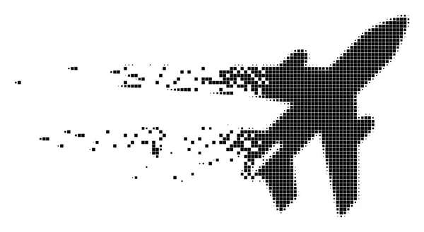 Flugzeug verschwindet Pixel-Symbol — Stockvektor