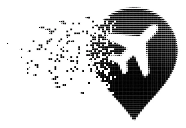 Aeropuerto marcador de erosión Pixel icono — Archivo Imágenes Vectoriales