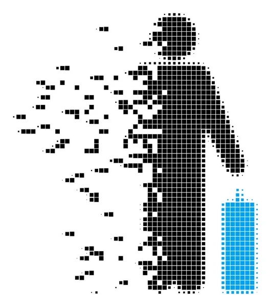 Bagages de passagers Déplacement Pixel Icône — Image vectorielle