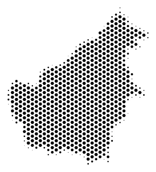 Altıgen Borneo Adası Haritası