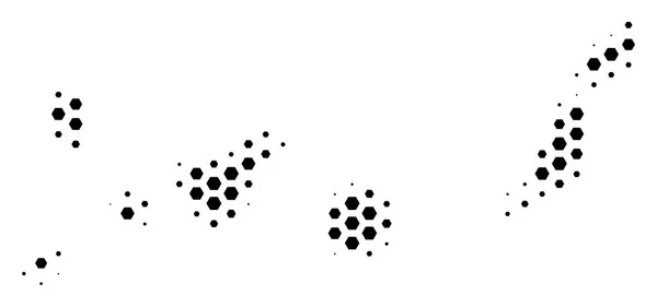 Hex Tile Canarian Spagna Isole Mappa — Vettoriale Stock