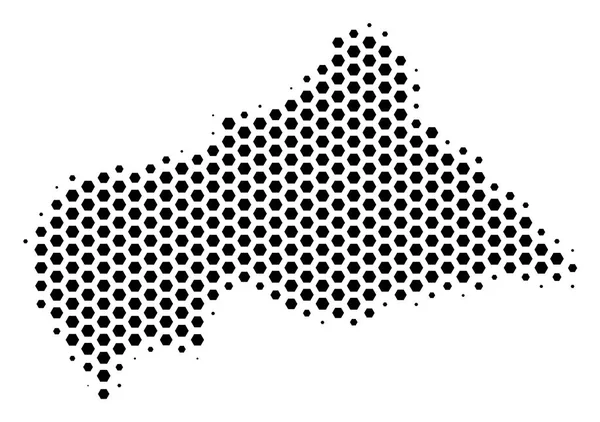 Mappa Honeycomb Repubblica Centrafricana — Vettoriale Stock