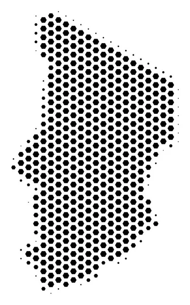 Carte du Tchad hexagonal — Image vectorielle
