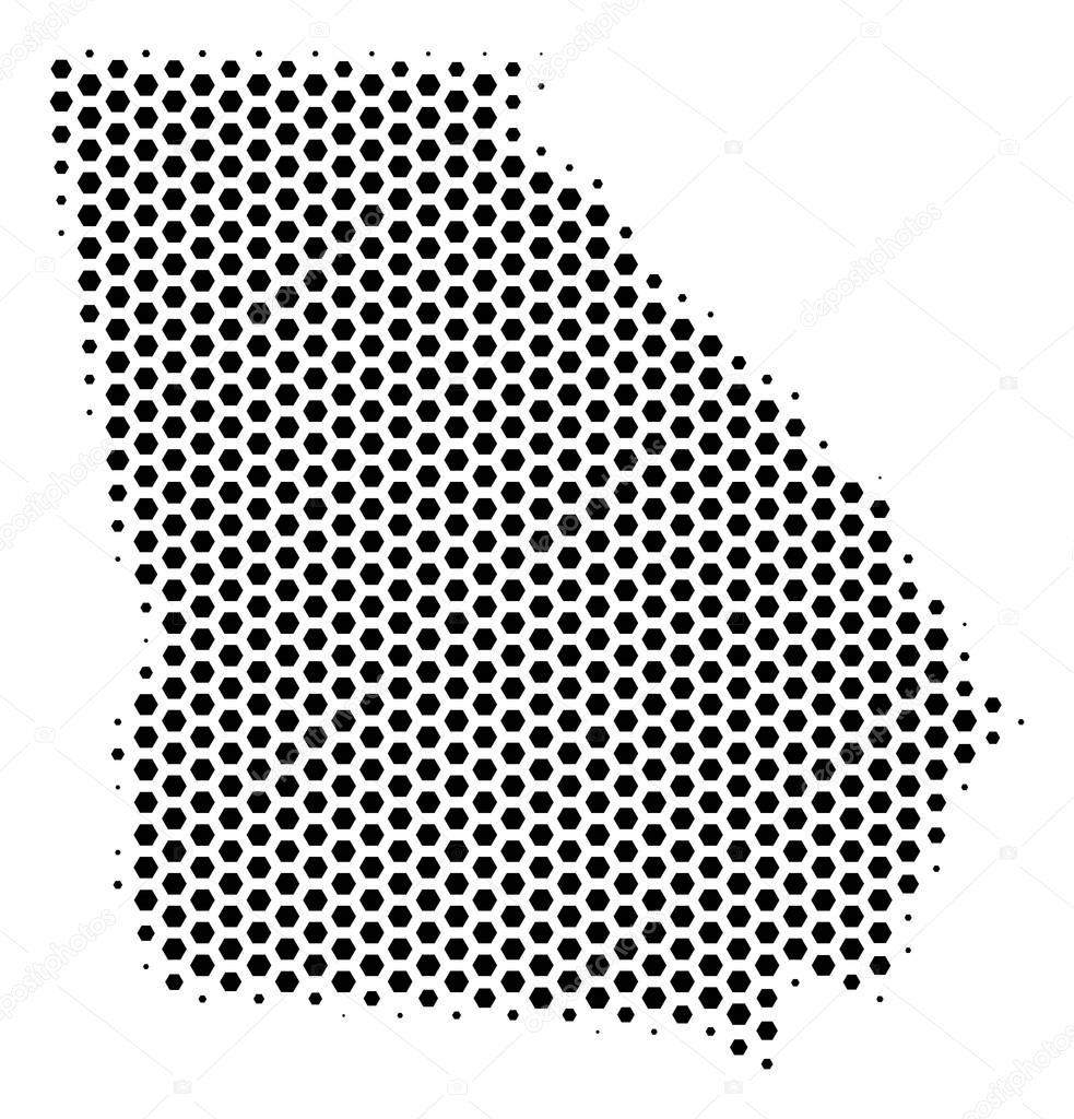 Honeycomb American State Georgia Map