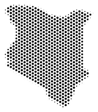 Altıgen karo Kenya harita