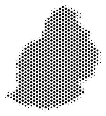 Altıgen Mauritius Adası Haritası