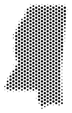 Hex kiremit Mississippi Devlet harita