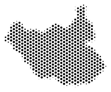 Hex-kiremit Güney Sudan Haritası