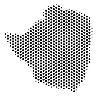 Altıgen karo Zimbabve Haritası