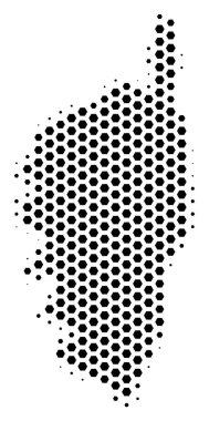 Altıgen Korsika Fransa ada Haritası