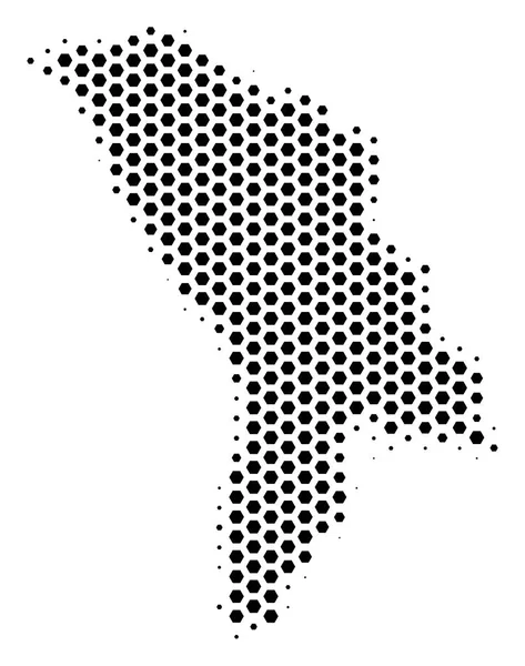六角形のモルドバの地図 — ストックベクタ