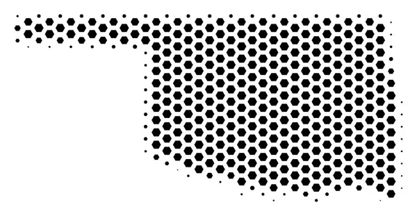 Mapa Hexagonal del Estado de Oklahoma — Archivo Imágenes Vectoriales