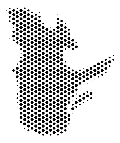 魁北克六角瓷砖地图 — 图库矢量图片