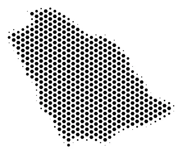 Carte de l'Arabie Saoudite hexagonale — Image vectorielle