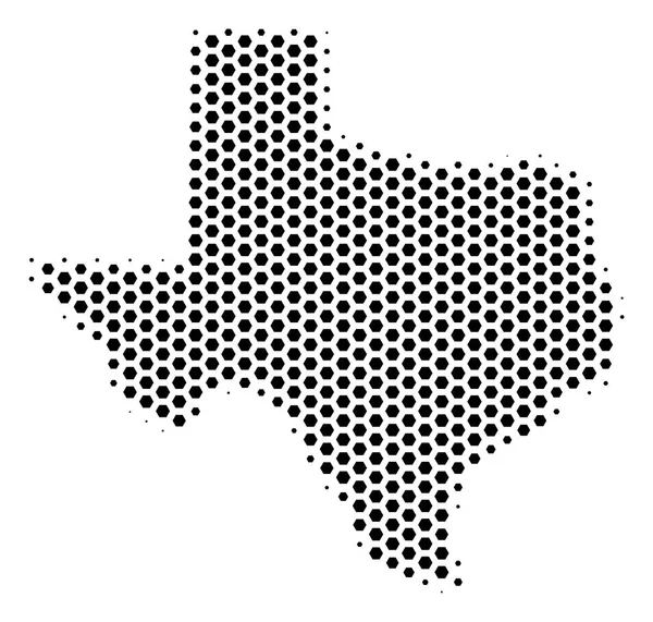 Mapa Hexagonal do Texas — Vetor de Stock