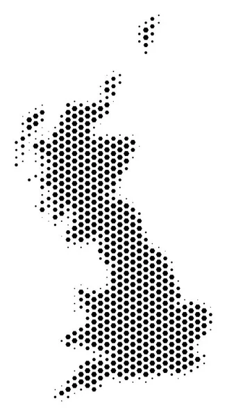 Honeycomb Grande-Bretagne Carte — Image vectorielle