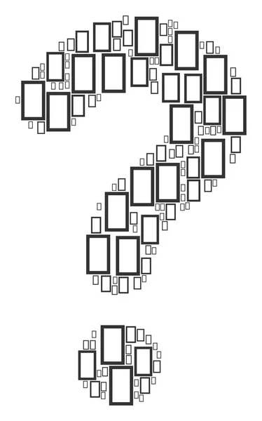 Prompt Collage van Contour rechthoek pictogrammen — Stockvector