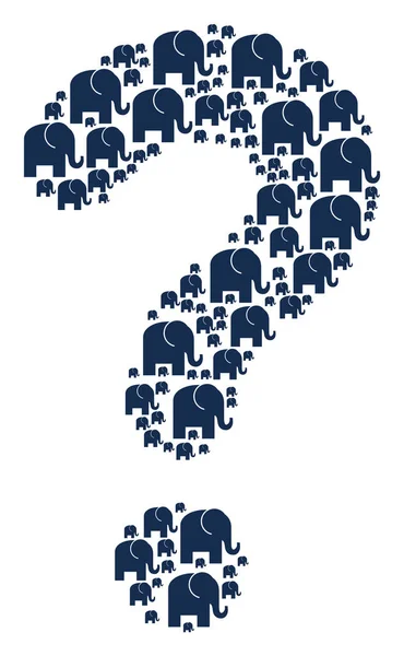 Ayuda Forma de iconos de elefante — Vector de stock
