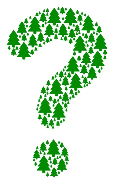 Soru işareti kolaj köknar ağacı simgeler — Stok Vektör