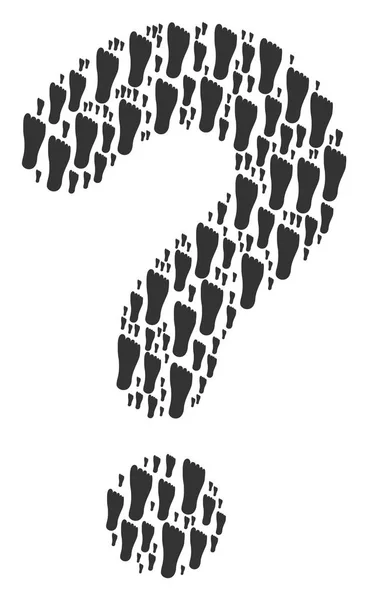 FAQ Mosaic of Human Footprint Icons — Stock Vector