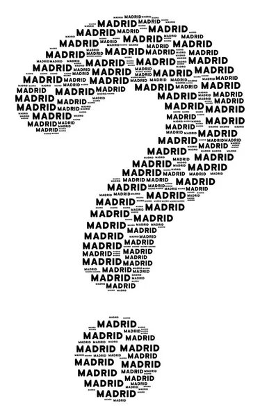 Figure inconnue de Madrid Icônes de texte — Image vectorielle