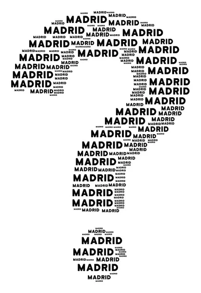 Point d'interrogation Forme des textes de Madrid — Image vectorielle
