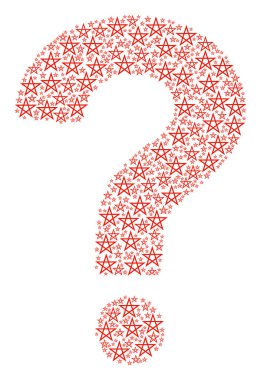 Soru işareti mozaik yıldız Pentagram simgeler