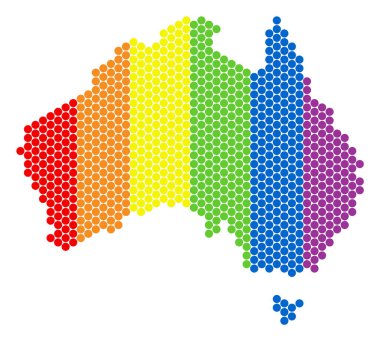 LGBT spektrum nokta Avustralya harita