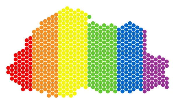 Mapa LGBT Spectrum Dot Butão —  Vetores de Stock