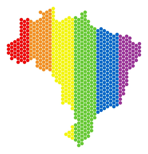 Spektrum LGBT rozsianych mapę Brazylia — Wektor stockowy