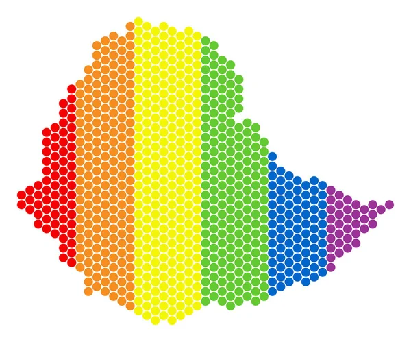 Mapa de Etiopía punteada del espectro LGBT — Vector de stock