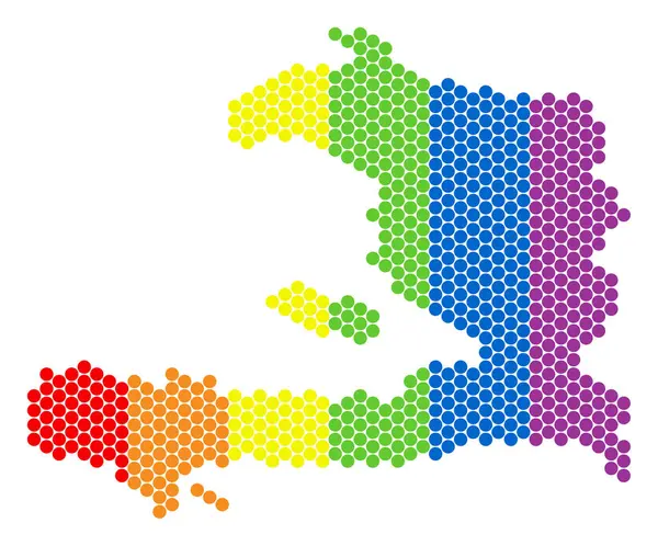 HBT-spektrum Pixel Haiti karta — Stock vektor