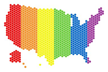 LGBT spektrum nokta Usa Alaska harita ile