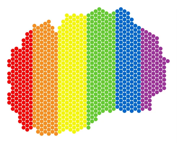 Mapa de Makedonia pontilhada do espectro LGBT —  Vetores de Stock