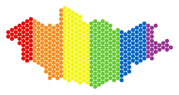 LGBT spektra Dot Mongolsko mapa — Stockový vektor