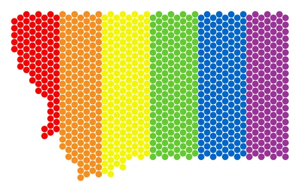 Mapa de Estado LGBT Spectrum Dot Montana —  Vetores de Stock