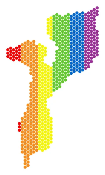 Spektrum LGBT Dot mapę Mozambik — Wektor stockowy