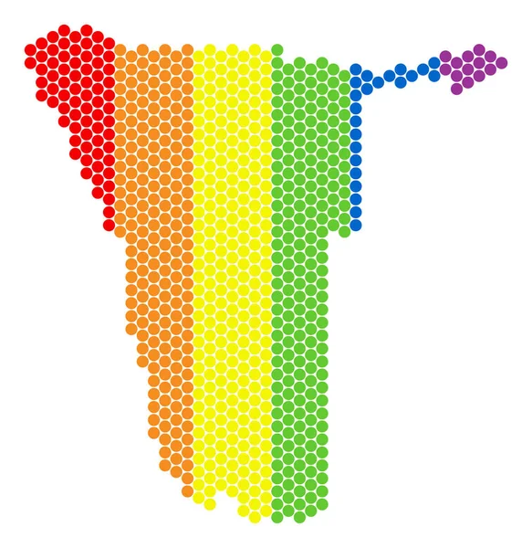 Namibya Haritası LGBT spektrum noktalı — Stok Vektör