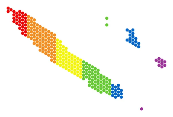 HBT-spektrum Dot Nya Kaledonien öarna karta — Stock vektor