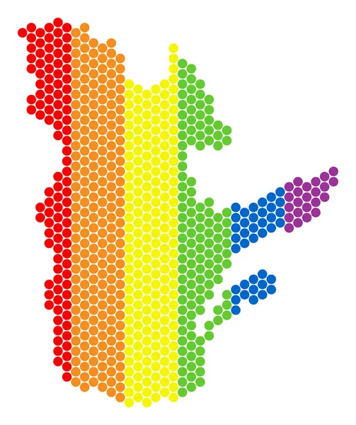 Mapa de la provincia de Quebec de Pixel Spectrum LGBT — Archivo Imágenes Vectoriales