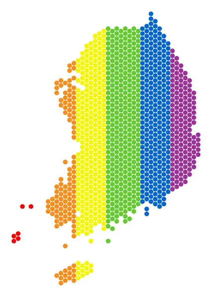 Mapa de LGBT Spectrum Dotted South Korea — Vetor de Stock