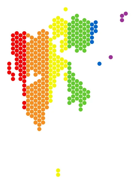 LGBT Spectrum Pixel Spitsbergen Island kaart — Stockvector