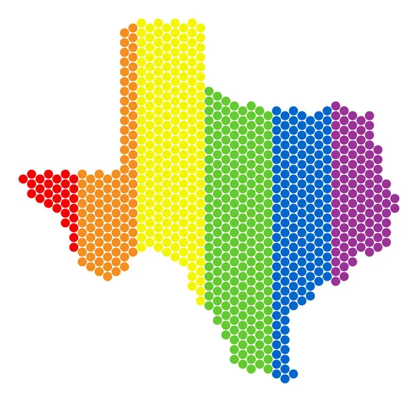 Mapa LGBT Spectrum Dot Texas — Vetor de Stock