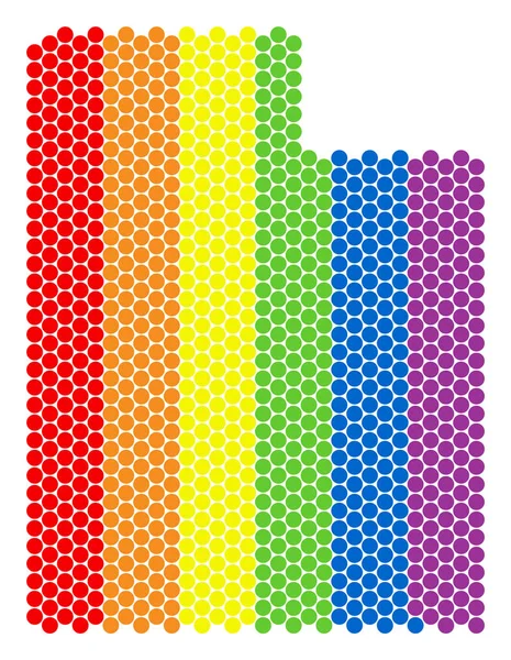 Mapa de Estado LGBT Spectrum Dotted Utah —  Vetores de Stock