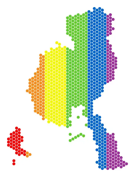 Mapa de la provincia de Veraguas Pixel Spectrum LGBT — Archivo Imágenes Vectoriales
