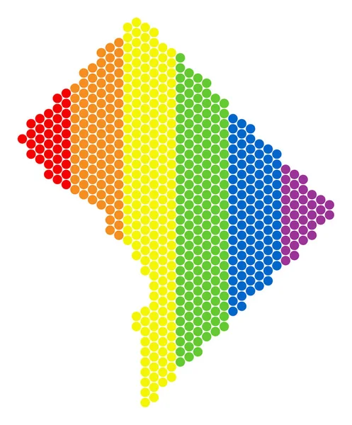 Punteado Mapa Lgbt Washington Para Lesbianas Gays Bisexuales Transexuales Collage — Vector de stock