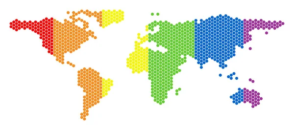 LGBT spektra tečkované mapa světa — Stockový vektor